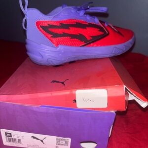 Puma Kids Vibrant Red and Purple Sneakers